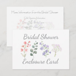 Cartão De Informações Chuva de Noiva Botânica Aquarela de Flores Silvest