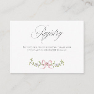 Cartão De Informações Chuva de Noiva Elegante Vitoriana Pastel Floral La