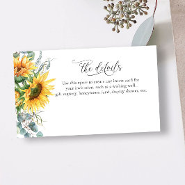 Cartão De Informações Chuva de Noiva Girassol