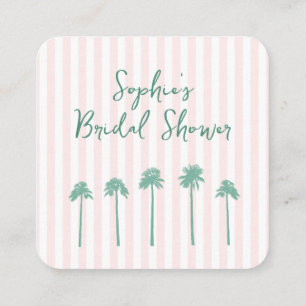 Cartão De Informações Chuva de Noiva Preppy Palm Springs QR Code RSVP