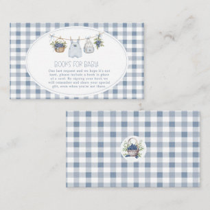 Cartão De Informações Chuva de Roupas Doces de Mirtilo Baby Shower