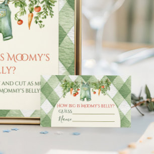Cartão De Informações Chuva Neutra Broto Baby Shower Quão Grande é a Bar