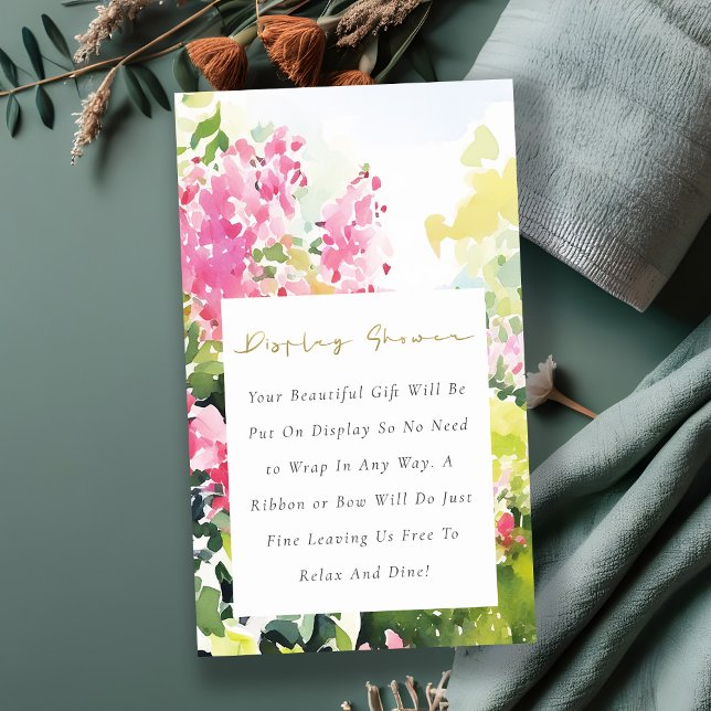 Cartão De Informações Chuva Tropical de Bougainvillea Baby Shower (Criador carregado)