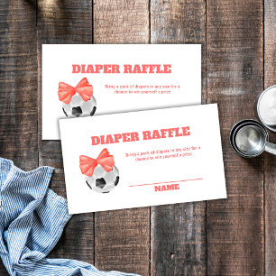 Cartão De Informações Chuveiro de Bebê Arco de Futebol Diaper Cor-de-ros