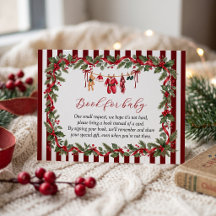 Chuveiro de Bebê Natal Vermelho Corda de Roupa