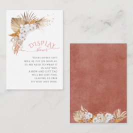 Cartão De Informações Chuveiro de Exposição de Aquarela Floral Boho Chic