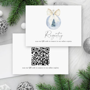 Cartão De Informações Chuveiro de noiva elegante de inverno código QR pa