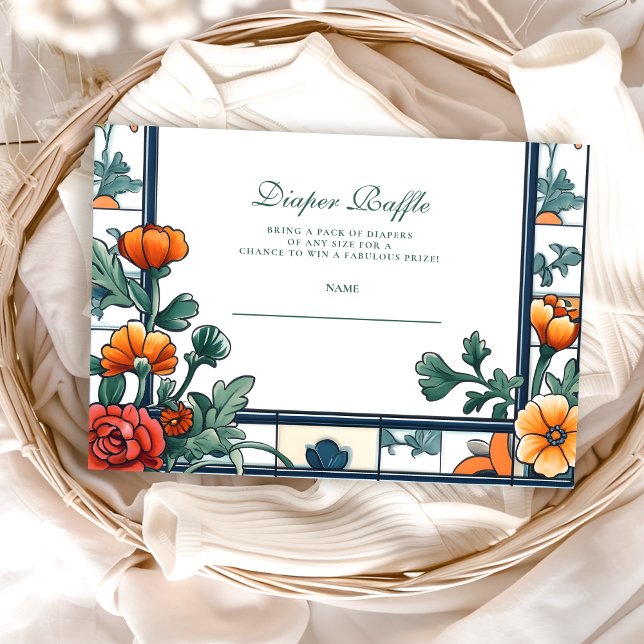 Cartão De Informações Ciao Baby Itália Inspirou Baby Showe Diapper Raffl (Criador carregado)