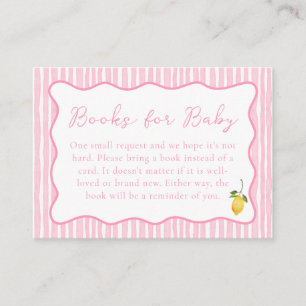 Cartão De Informações Ciao Baby Rosa Italiano Livros de Limão para Bebê