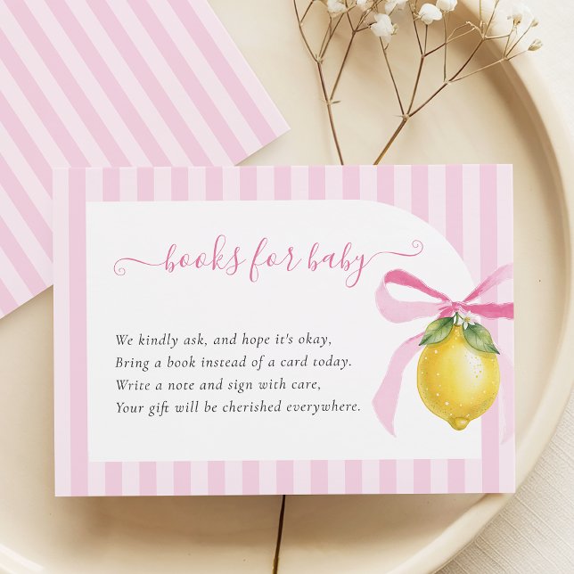 Cartão De Informações Ciao Bambina Pink Lemon Books for Baby Card (Criador carregado)