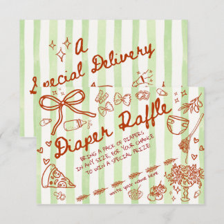 Cartão De Informações Ciao Bambino Green - Diaper Raffle