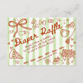 Cartão De Informações Ciao Bambino Green - Diaper Raffle