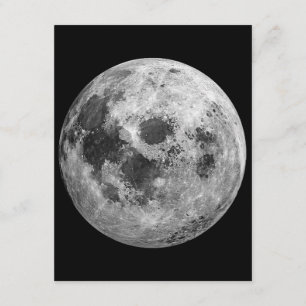 Cartão De Informações Ciência da Astronomia Espacial legal com Lua Cheia