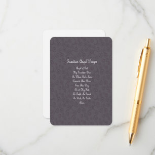 Cartão De Informações Cinza de carvão de anjo do Guardian