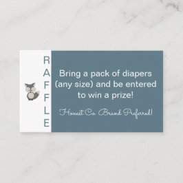 Cartão De Informações Cinza Raposa - Chá de fraldas Fralda Rótulo
