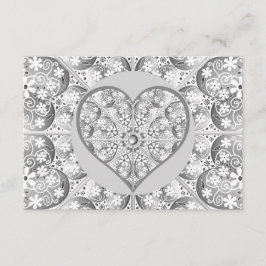 Cartão De Informações Cinzas de rendas cerâmicas