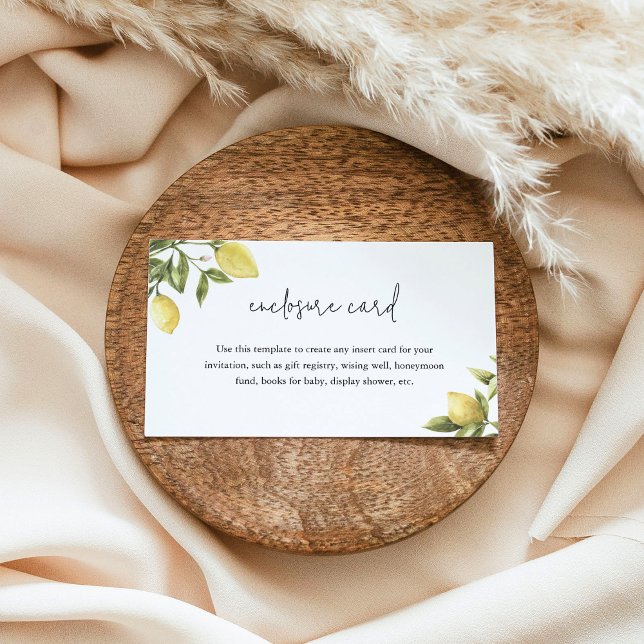 Cartão De Informações CITRON Limão Enclosure Insert Card 3.5"x2" (Criador carregado)