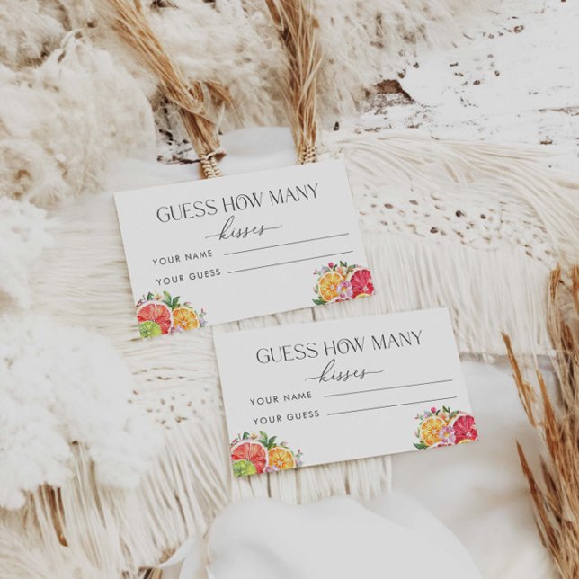 Cartão De Informações Citrus Adivinha Quantos Kisses Jogo De Brida (Criador carregado)