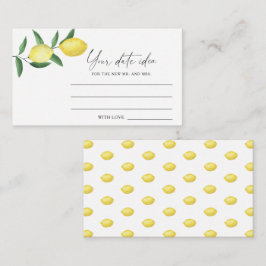 Cartão De Informações Citrus Lemon - Ideias noturnas de data \ Frasco de