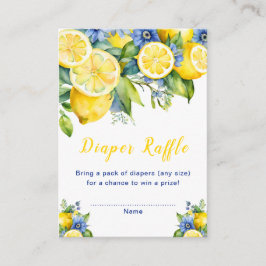 Cartão De Informações Citrus Lemon Mediterranean Baby Show Fralda Raffle