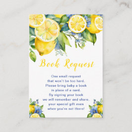 Cartão De Informações Citrus Lemon Mediterranean Baby Showe Book Request