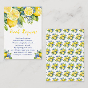 Cartão De Informações Citrus Lemon Mediterranean Baby Showe Book Request