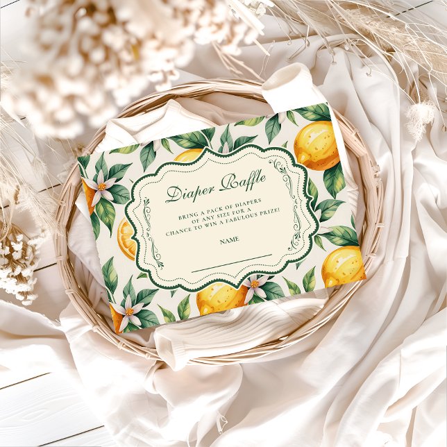 Cartão De Informações Citrus Orchard Baby Shower Diapper Raffle (Criador carregado)