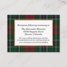 Cartão De Informações Clan MacClain Tartan Xadrez Enclosure Card