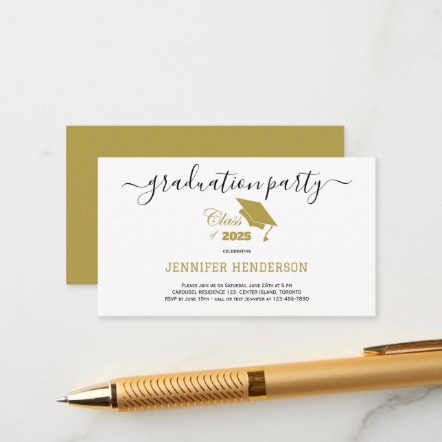 Cartão De Informações Classe De festa de formatura De 2025 (Frente/Verso In Situ)