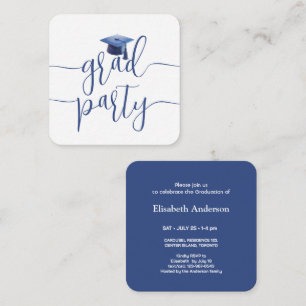 Cartão De Informações Classe De Mini Festa de formatura De Marinho Azul