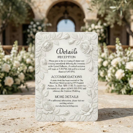 Cartão De Informações Classic Baroque Ornate Scrollwork Ivory