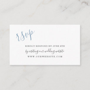 Cartão De Informações Classic Blue Watercolor Petals casamento RSVP on-l