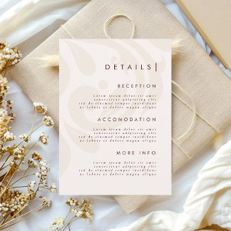 Cartão De Informações Classic Chic Cream Burgundy Damask Wedding Details