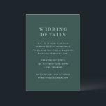 Cartão De Informações Classic Emerald Green Simple Wedding<br><div class="desc">Classic wedding enclosure card featuring a dark background and simple text only layout. A timeless,  traditional design ideal for formal and elegant celebrations.</div>