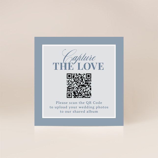 Cartão De Informações Classic Luxe | QR Code Wedding Capture the Love (Criador carregado)