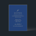 Cartão De Informações Classic Navy Blue Monogram Elegant Wedding<br><div class="desc">Classic style wedding enclosure card featuring a simple yet elegant design with your monogram in a script font.  This timeless wedding enclosure card in navy and cream is great for a formal wedding.</div>
