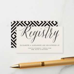 Cartão De Informações Classic Simple Script Modern Chic Wedding Registry