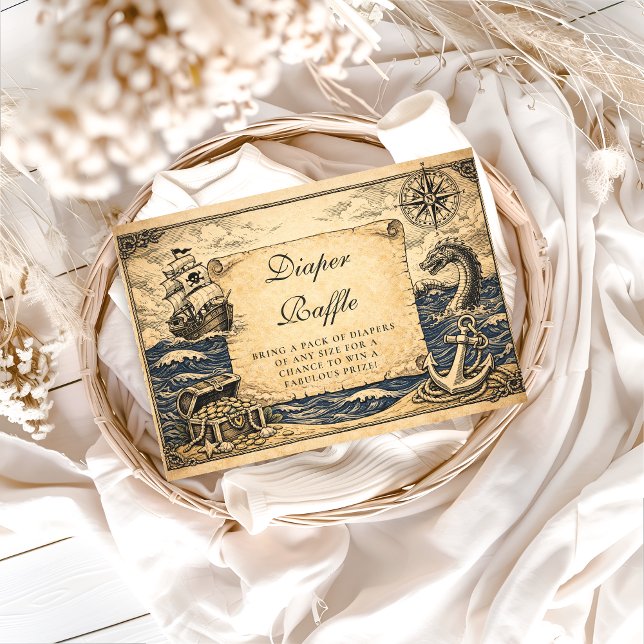 Cartão De Informações Classic Storybook Pirate Diapper Raffle (Criador carregado)