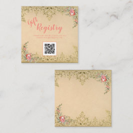 Cartão De Informações Classic Vintage Floral Quinceañera Registry