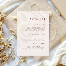 Cartão De Informações Clássico Chic Creme Borgonha Detalhes de Casamento