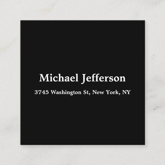 Cartão De Informações Clássico Criativo Trendy Preto e Branco (Frente)