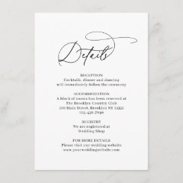 Cartão De Informações Clássico Elegante Arte Floral Dusty Casamento Azul