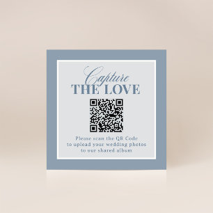 Cartão De Informações Clássico Luxo   Código QR Casamento Capture o Amor