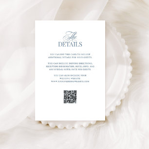 Cartão De Informações Clássico Luxo Detalhes do Convidado de Casamento