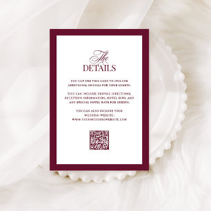 Cartão De Informações Clássico Luxo Detalhes do Convidados de Casament