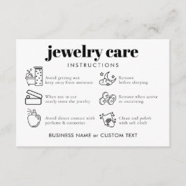 Cartão De Informações Clássico Mínimo de Jewelry Care Obrigado a sua emp