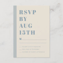 Clássico Moderno RSVP Casamento Listrado Azul