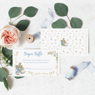 Cartão De Informações Clássico Peter, o Coelho Gêmeos Fralda Raffle