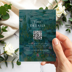 Cartão De Informações Claude Monet Water Lily Wedding