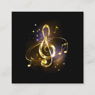 Cartão De Informações Clave de Sol de Música Dourada